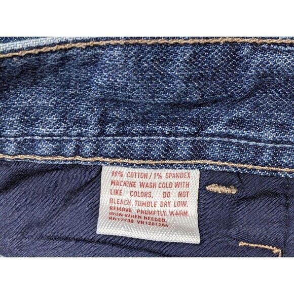 (3/$35) Mossimo Size 7 Low Rise Cuffed Embroidered Cropped Denim Blue Jeans - Picture 5 of 10